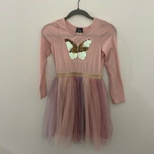 Pink & Violet Sequin Butterfly Tulle Dress Girls Size 10